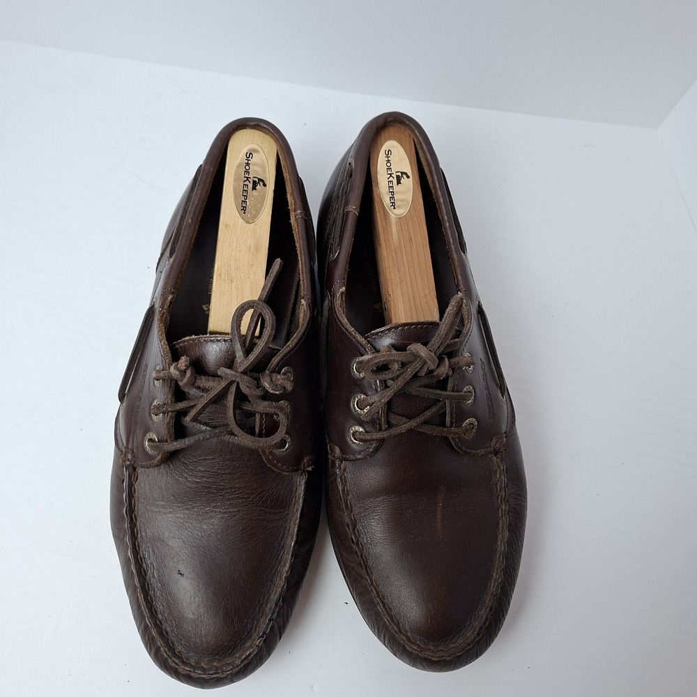 SEBAGO  SIZE‎ 8.5 6E MENS BROWN LEATHER Docksides Schooner Boat Deck SHOES